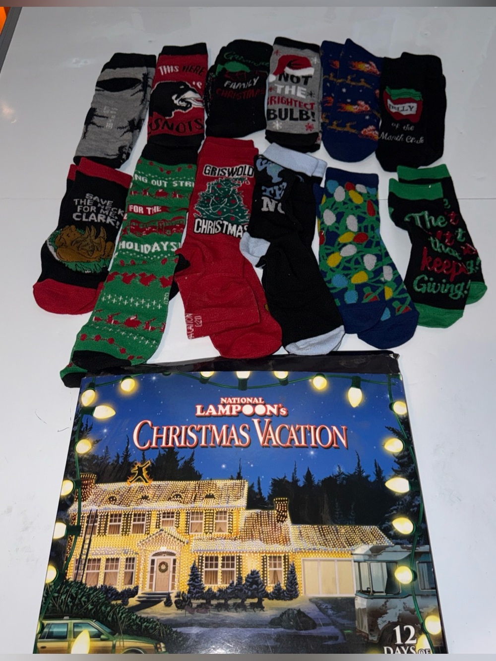 National Lampoon's Christmas Vacation 12 Days Of Socks Advent Calendar 6-12